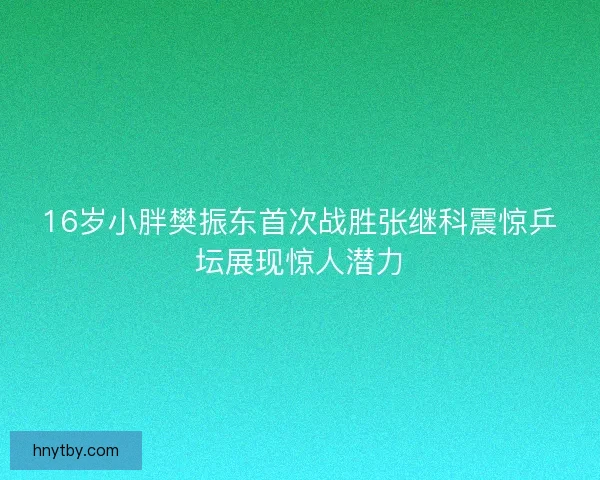16岁小胖樊振东首次战胜张继科震惊乒坛展现惊人潜力